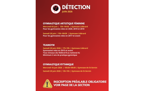 Détections niveau compétition pour 26-27